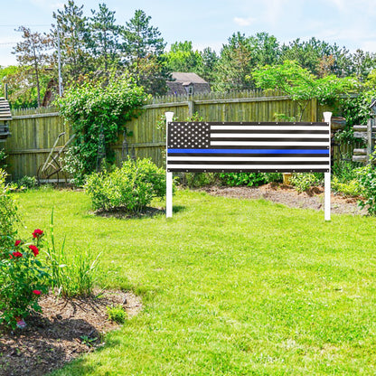 Vinyl USA Flag Blue Line Outdoor Banner