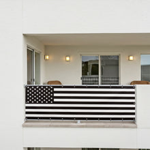 Balcony Privacy Screen Black & White Flag Banner
