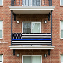 balcony privacy screen blue lives matter on apartment balcony