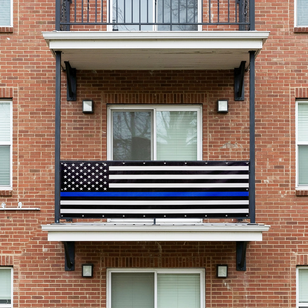 Balcony Privacy Screen Banner Blue Lives Matter Flag – Privacy Proud