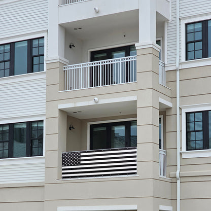 Balcony Privacy Screen Black & White Flag Banner