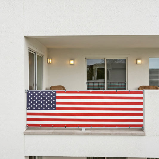 Balcony Privacy Screen Red White & Blue Flag