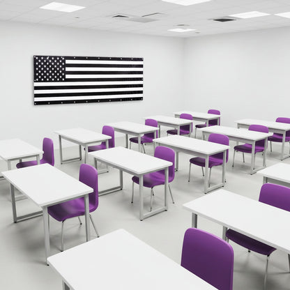 Black & White USA Flag Banner for Offices & Retail