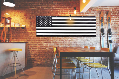 Black & White USA Flag Banner for Offices & Retail