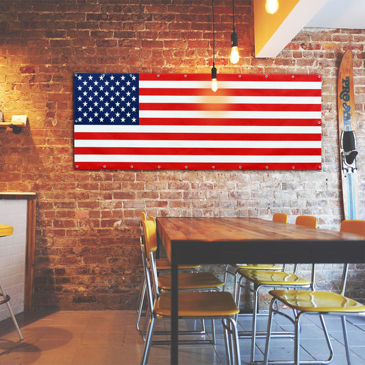 Office, Commercial, Retail USA Flag Red White & Blue Banners