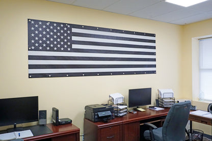 Black & White USA Flag Banner for Offices & Retail