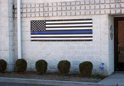 USA Black White Blue Line Support Banner Flag