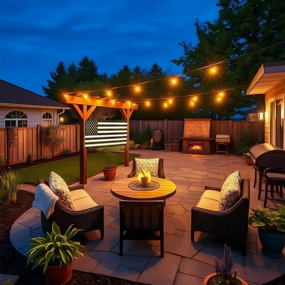 Indoor Outdoor USA Flag Black & White  Banners