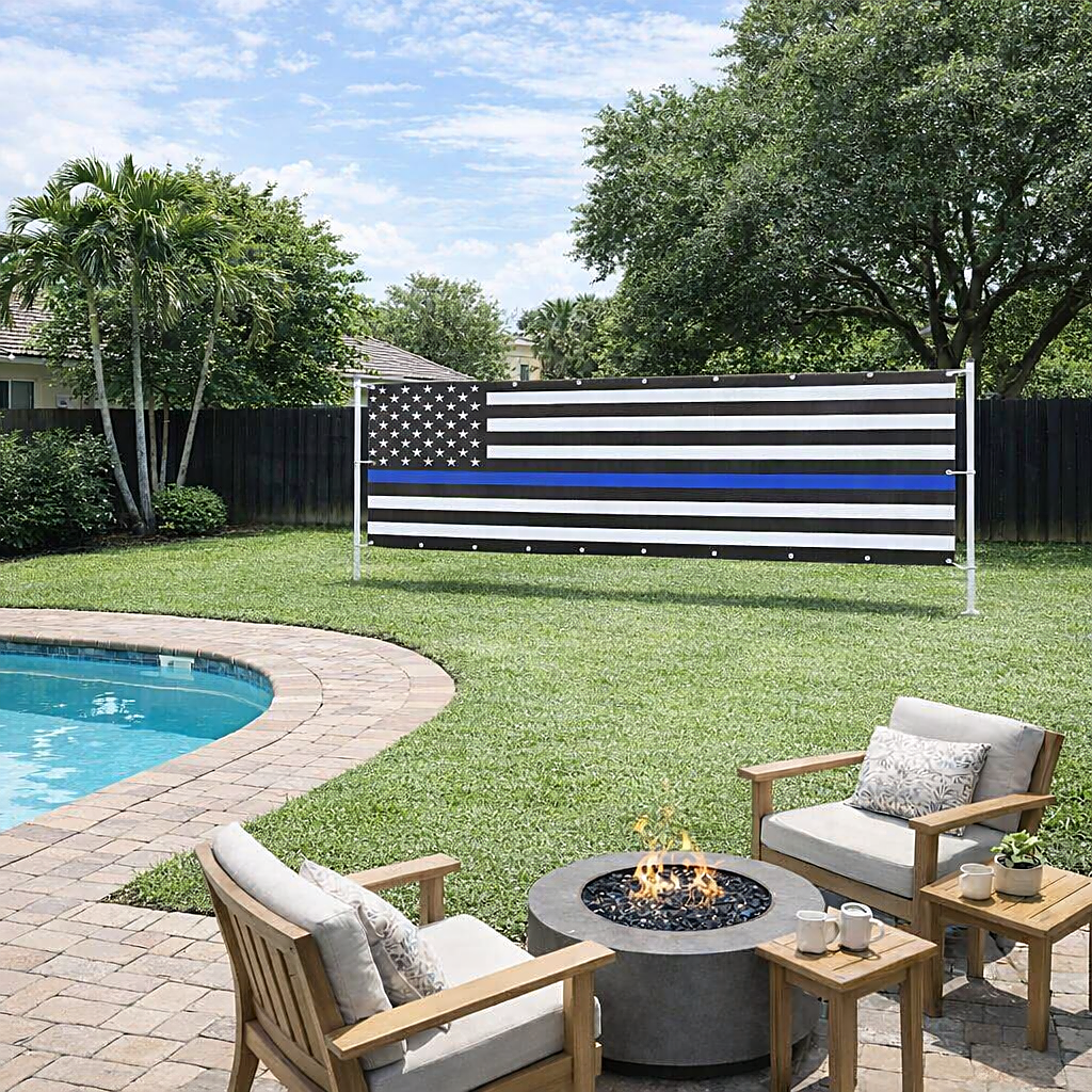 our premium backyard banners and privacy screens
